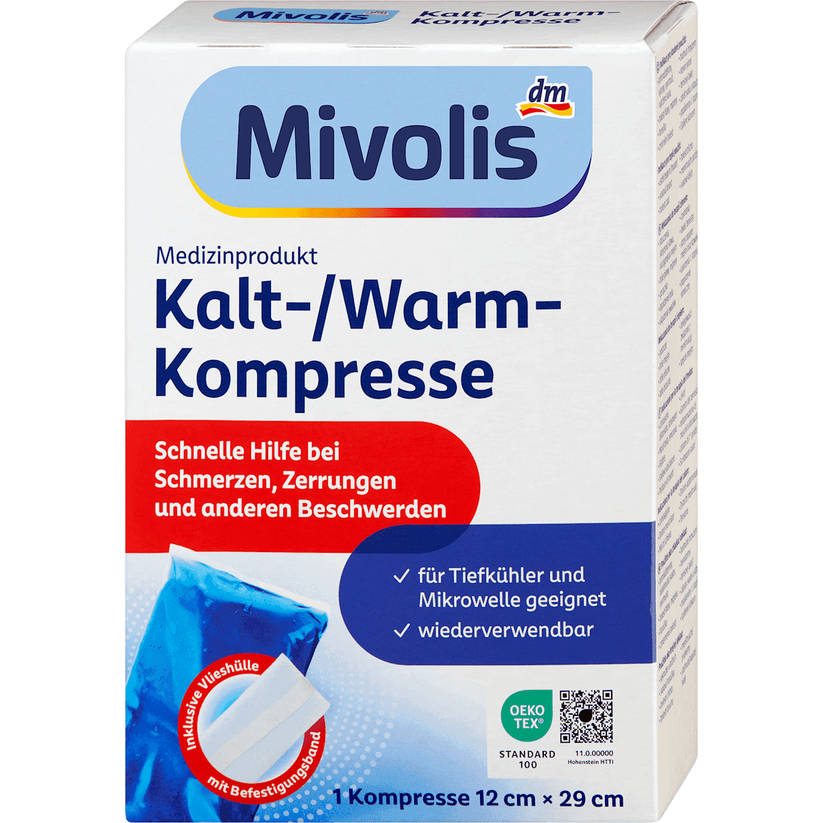 Mivolis Compresse chaud-froid, 12 x 29 cm, 1 pièce — produit allemand authentique au Maroc