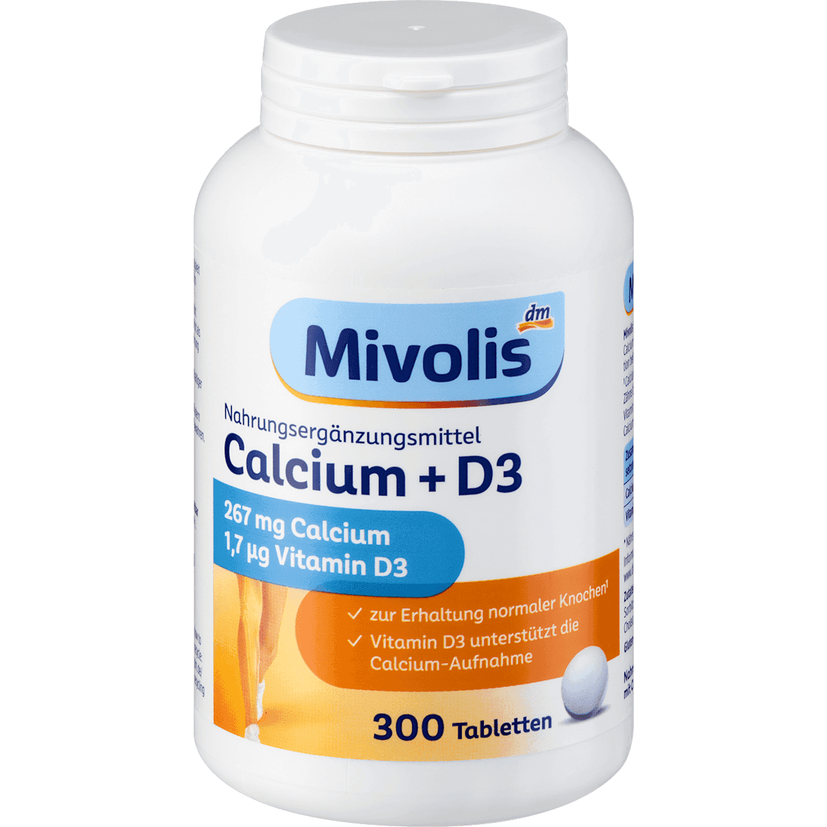 Mivolis Calcium + D3 comprimés 300 pièces 264 g — produit allemand authentique au Maroc
