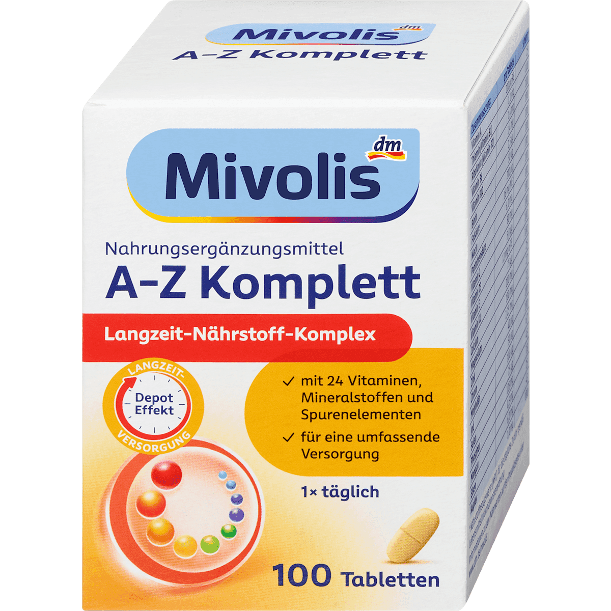 Mivolis A-Z Komplett comprimés 100 pièces 144 g — produit allemand authentique au Maroc