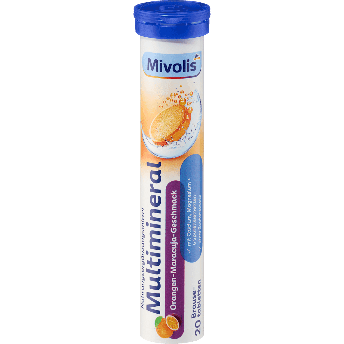 Mivolis Multi-Mineral comprimés effervescents 20 pièces, 82 g — produit allemand authentique au Maroc