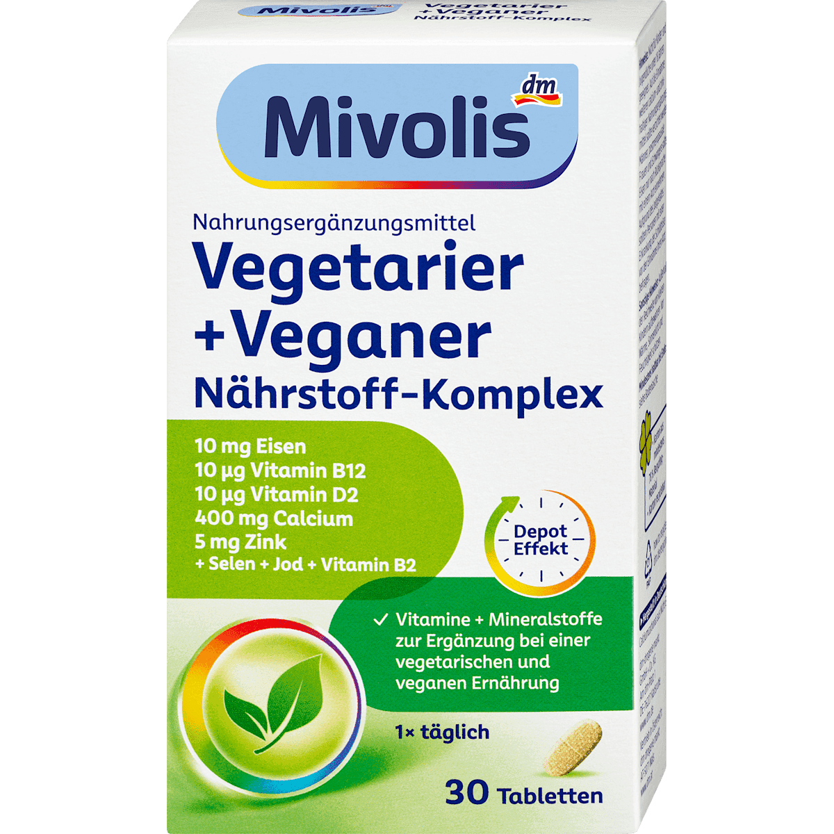 Mivolis Complexe nutritionnel végétarien et végan 30 comprimés 46 g — produit allemand authentique au Maroc