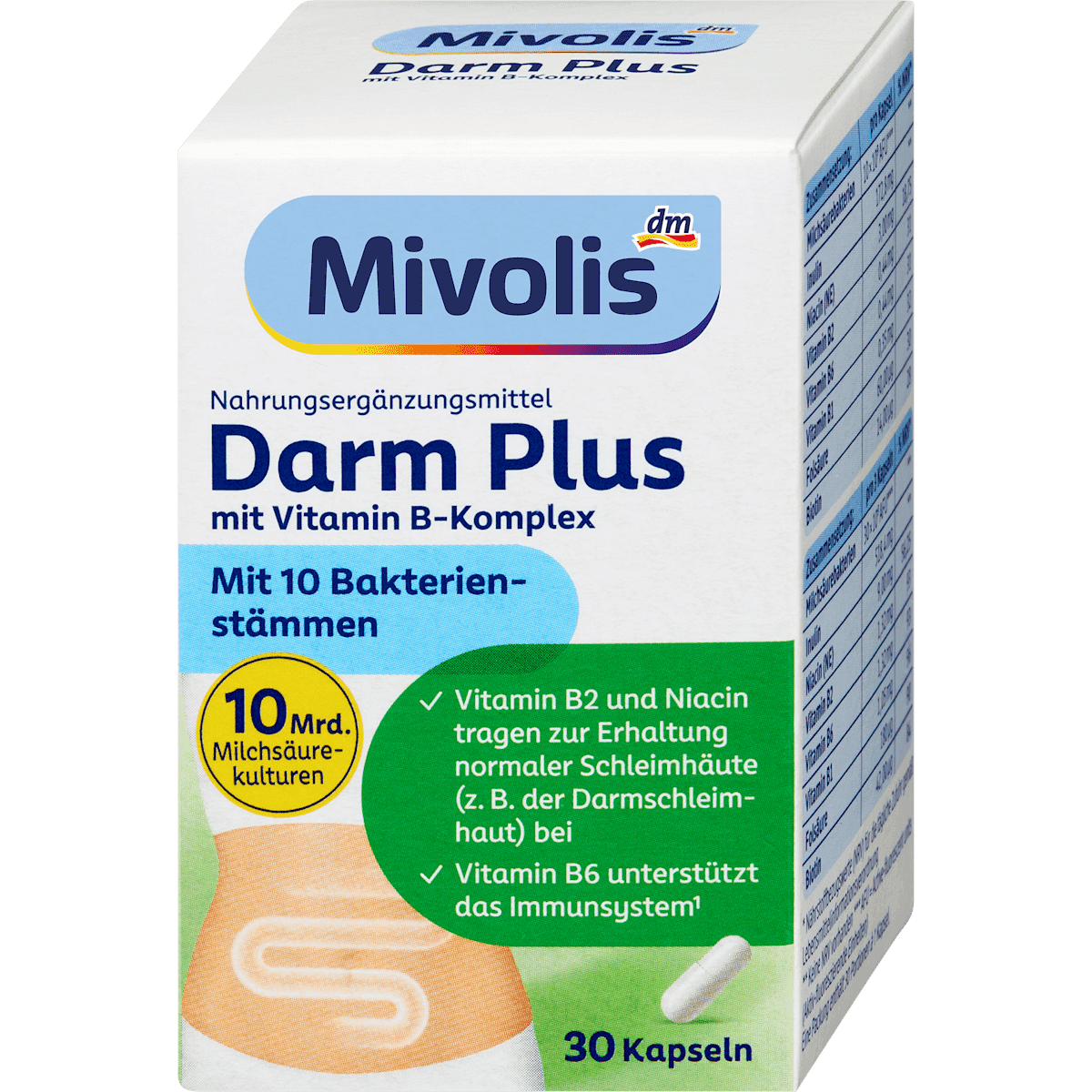 Mivolis intestins Plus capsules 30 pièces 15 g — produit allemand authentique au Maroc