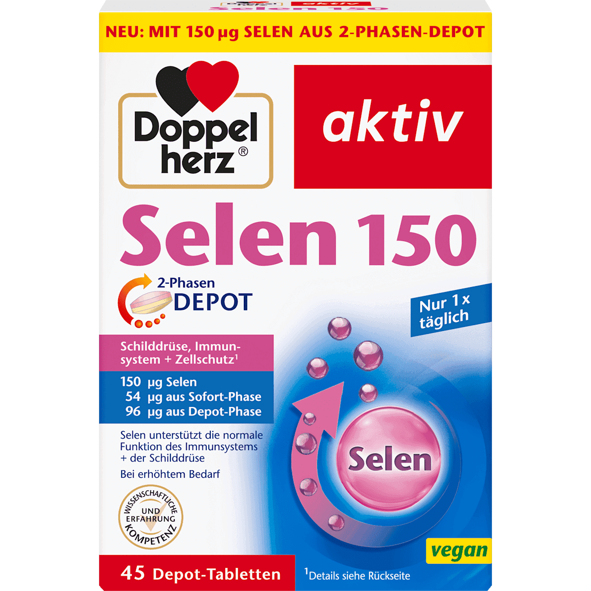 Doppelherz Sélénium 150 libération prolongée-comprimés 45 pièces, 34,3 g — produit allemand authentique au Maroc