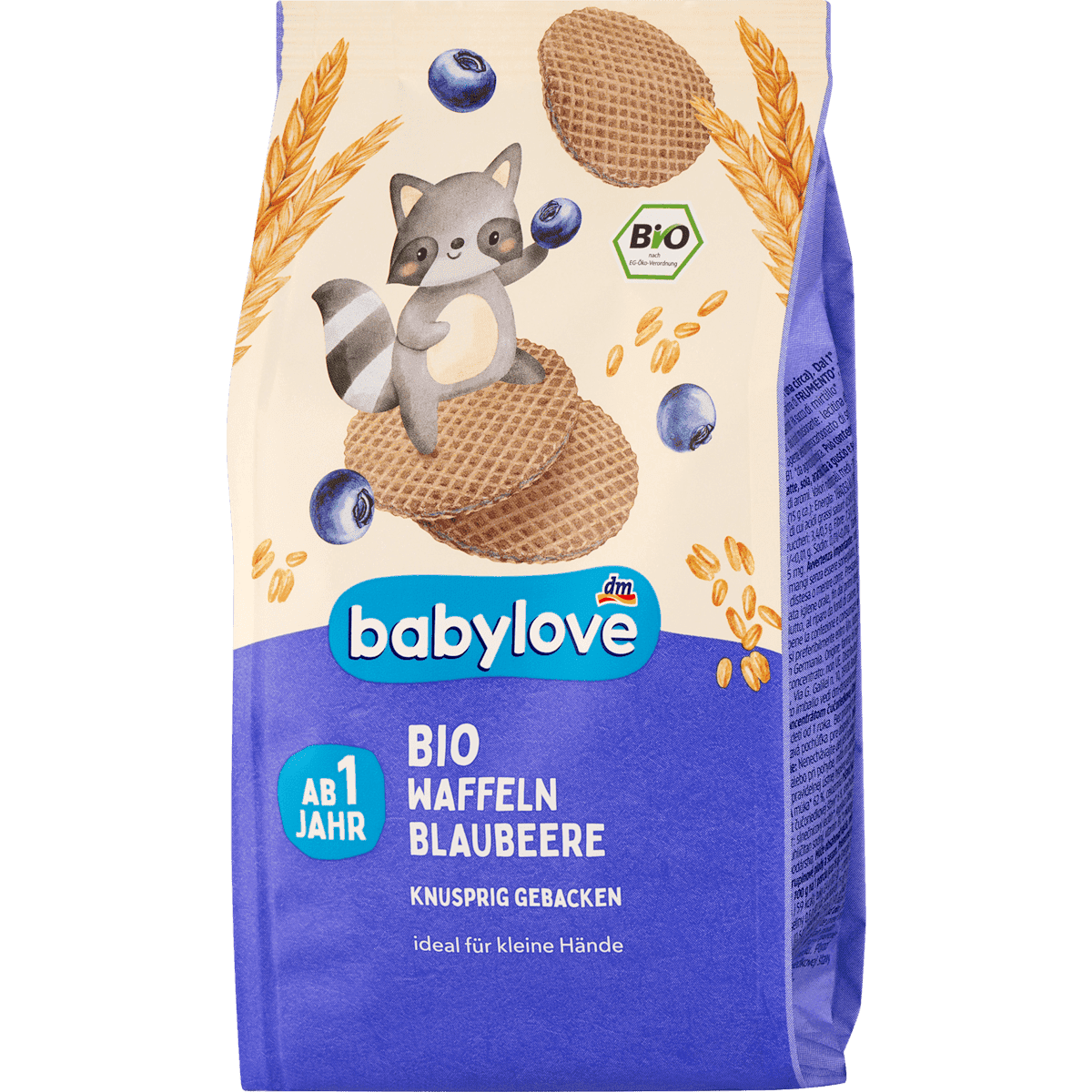 babylove en-cas enfant gaufrettes myrtille 30 g — produit allemand authentique au Maroc
