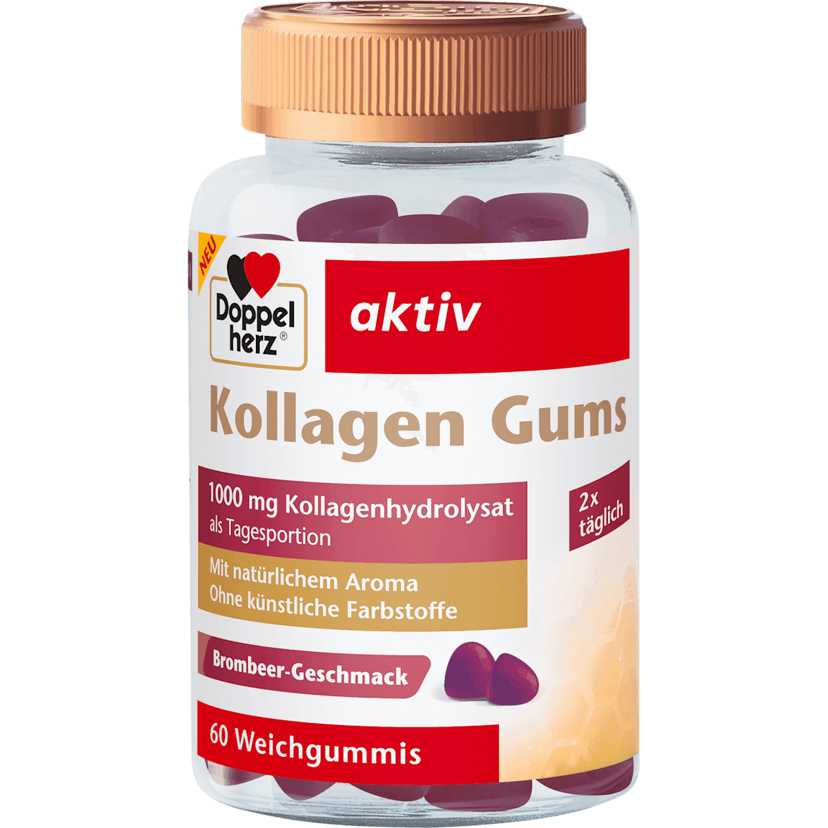 Doppelherz Collagène Gums Weichgummis 60 pièces, 120 g — produit allemand authentique au Maroc
