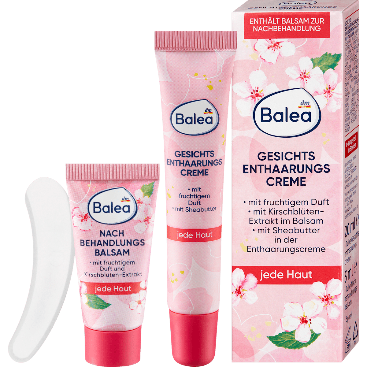Balea Kit d'épilation visage (crème dépilatoire 20ml & Baume 5ml), 1 pièce — produit allemand authentique au Maroc