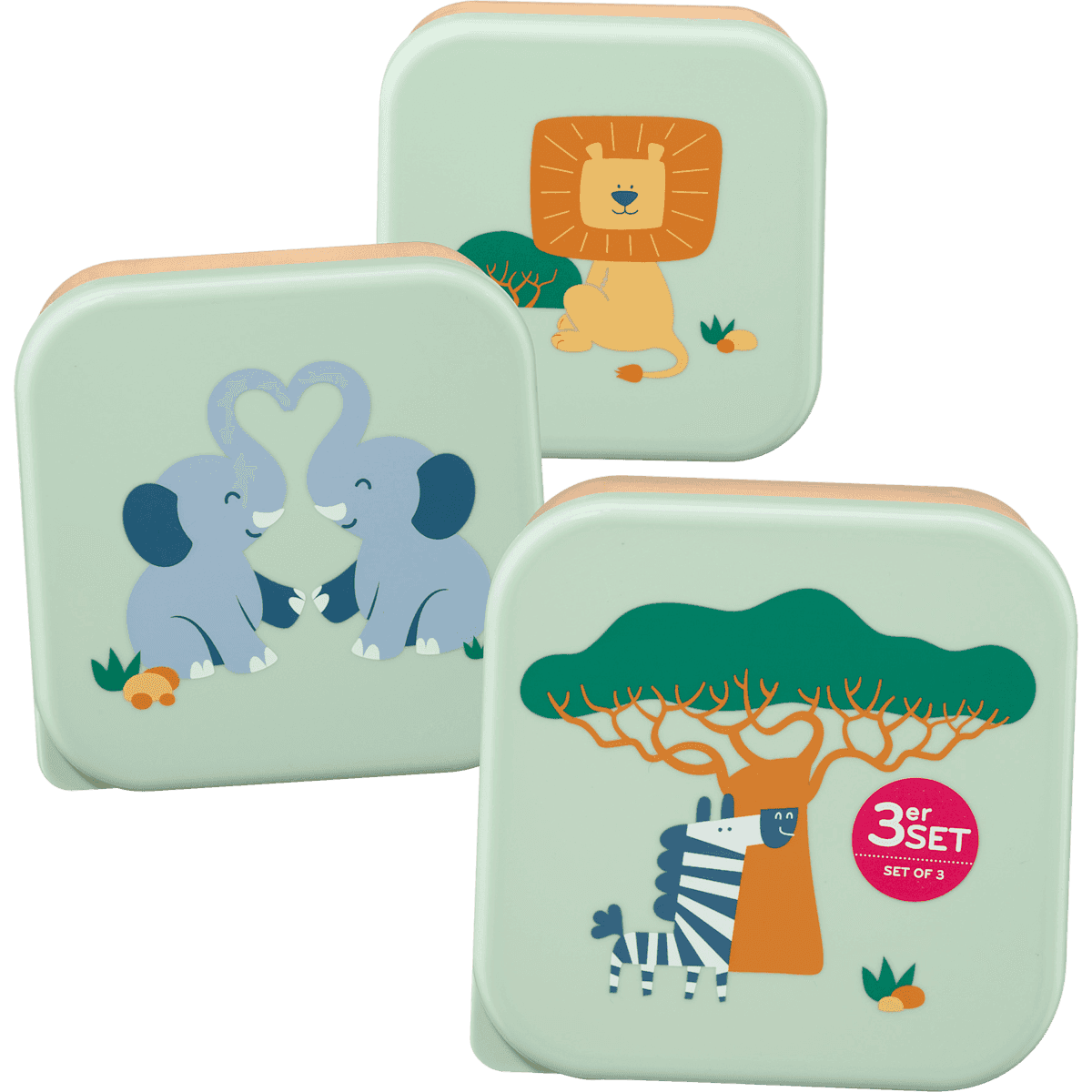 babylove boîtes à goûter Set vert/orange 3 pièces, 1 pièce — produit allemand authentique au Maroc