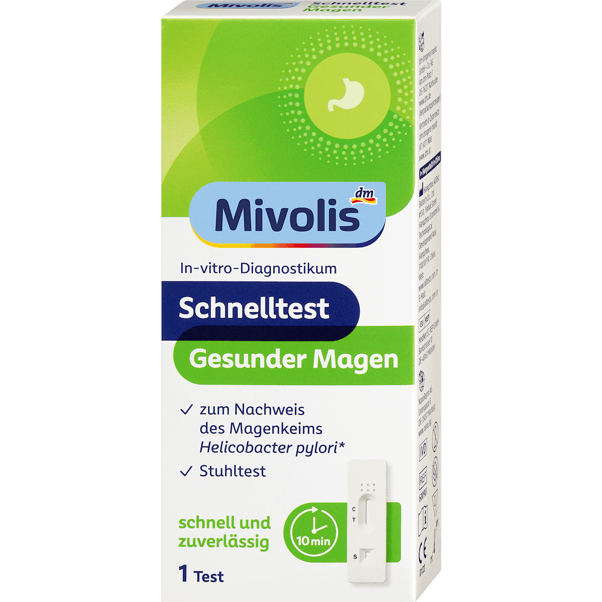 Mivolis Test Rapide Estomac Sain 1 Utilisation 1 pièce — produit allemand authentique au Maroc
