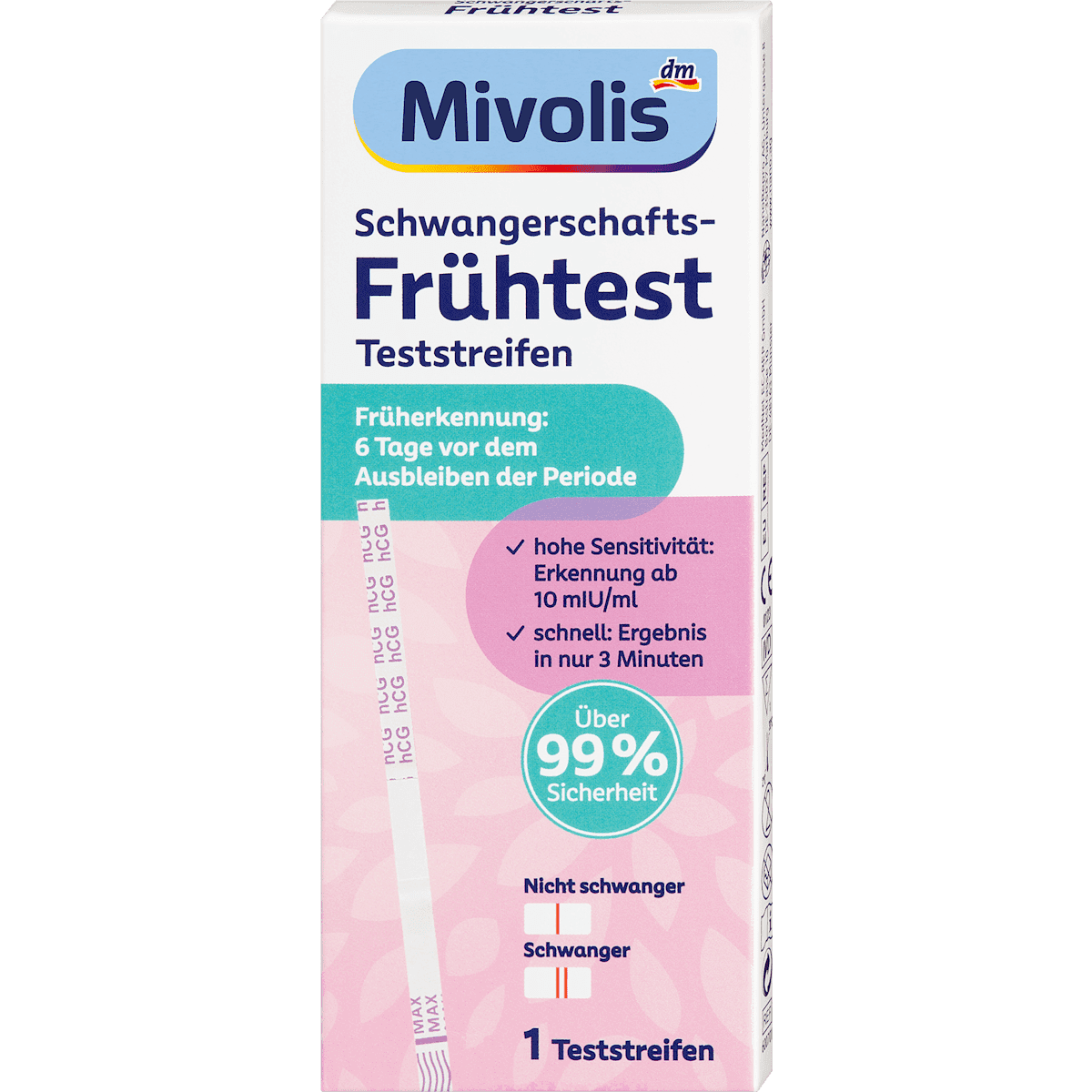 Mivolis Test de grossesse précoce, 1 pièce — produit allemand authentique au Maroc