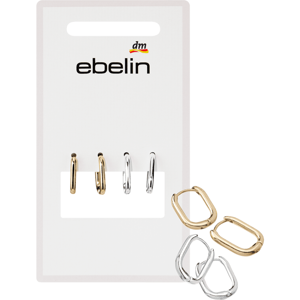 ebelin créoles aspect doré & argenté 4 pc — produit allemand authentique au Maroc