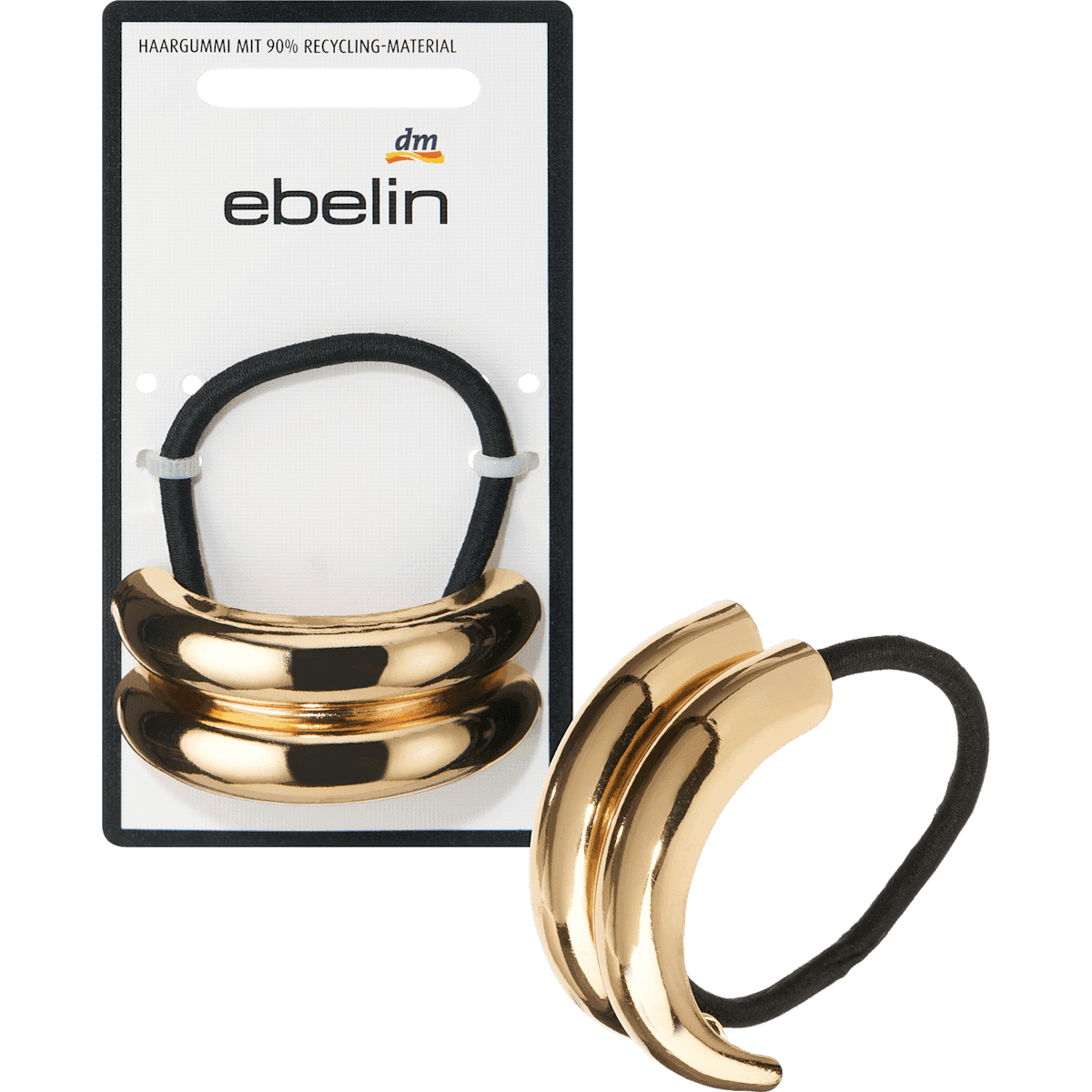 ebelin Élastique à cheveux avec application métal noir/doré 1 pièce — منتج ألماني أصلي في المغرب