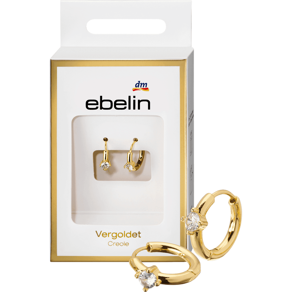 ebelin créoles dorées avec strass 2 pièces — produit allemand authentique au Maroc