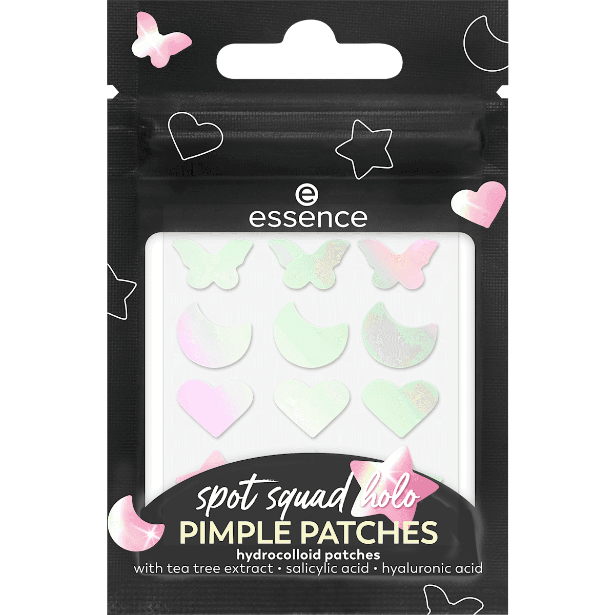 essence Patchs anti-imperfections Spot Squad Holo, 24 pièces — produit allemand authentique au Maroc