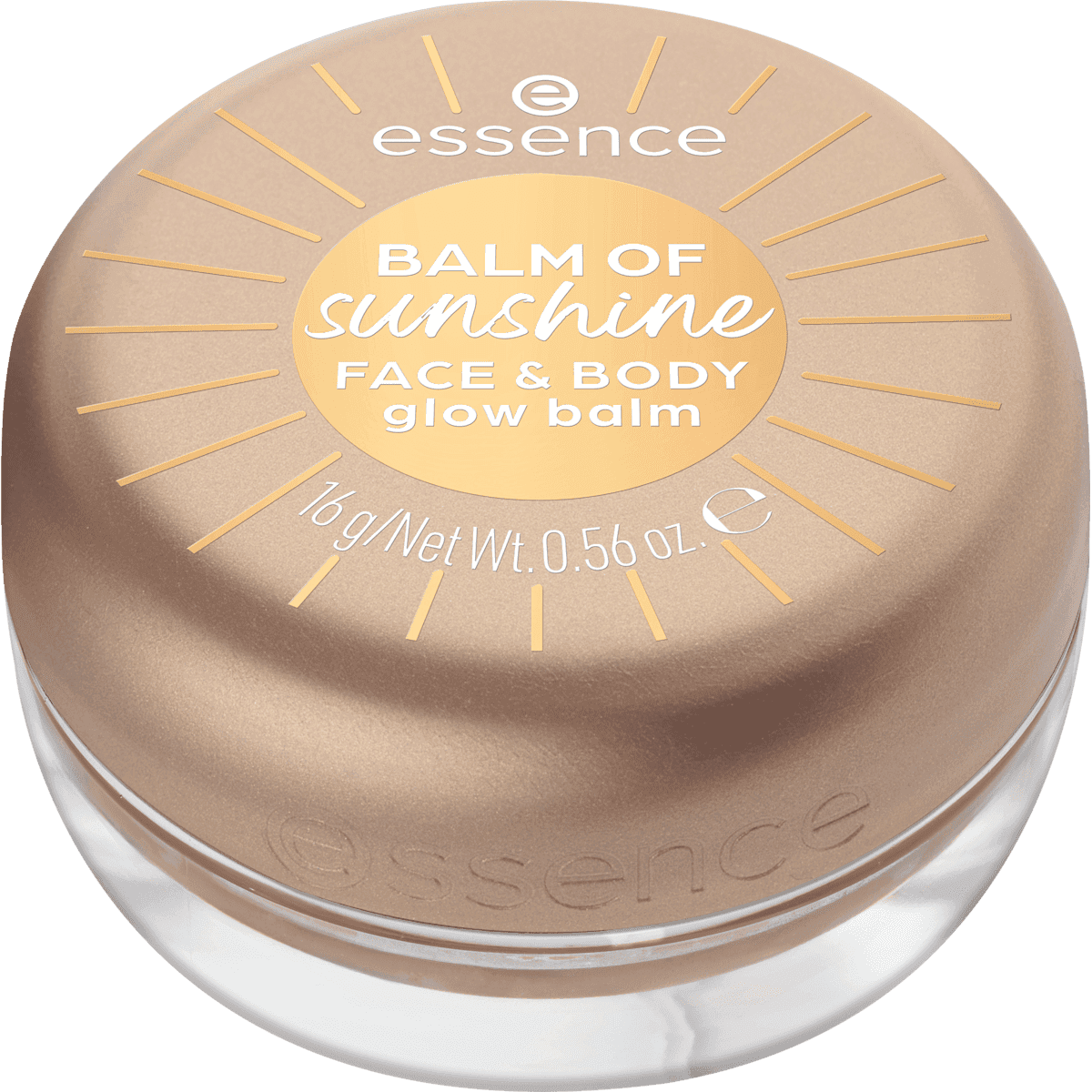 essence Baume corps Balm Of Sunshine Face & Body Glow 20 Séduction Du Soleil, 16 g — produit allemand authentique au Maroc