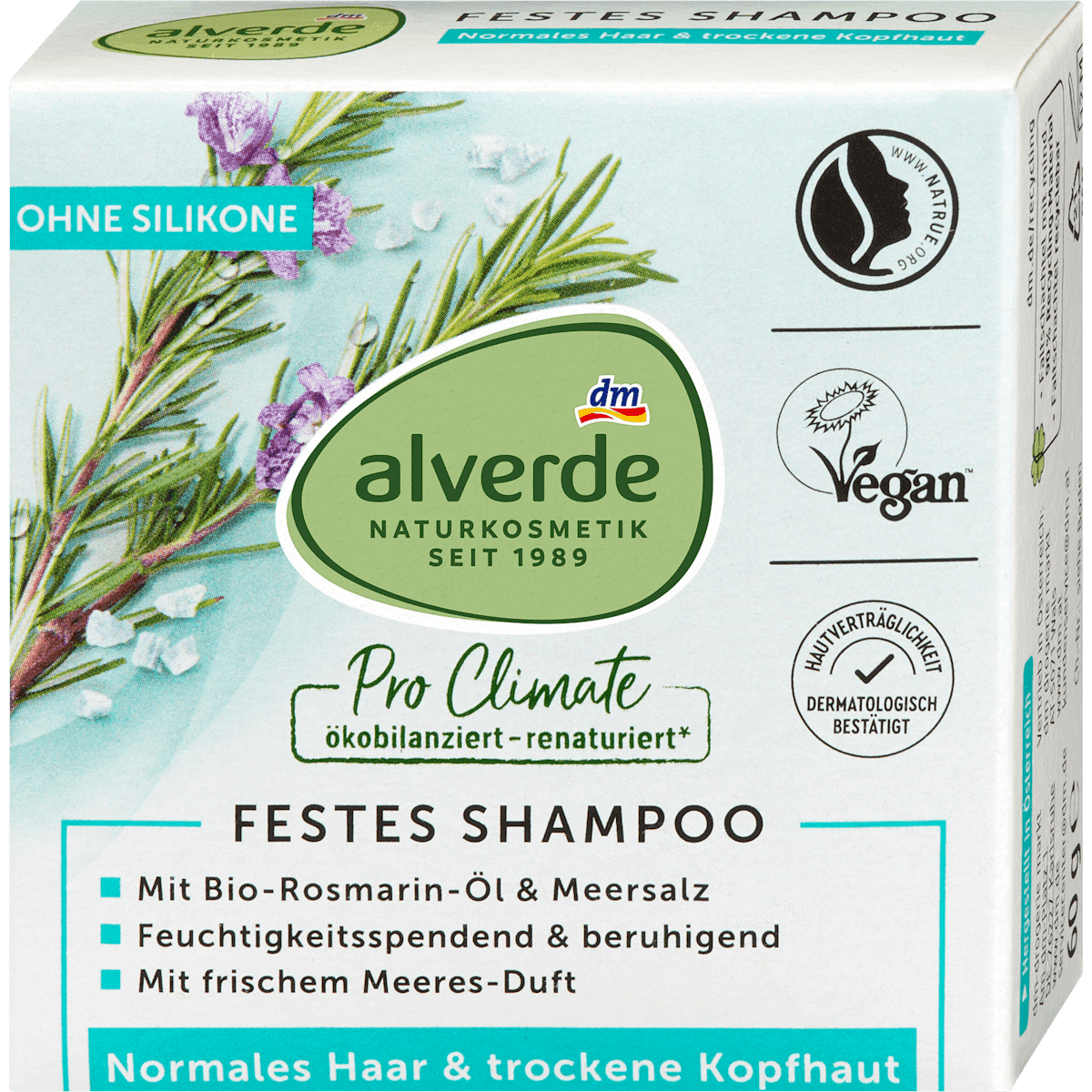 alverde NATURKOSMETIK Shampooing solide huile de romarin & sel marin 60 g — منتج ألماني أصلي في المغرب