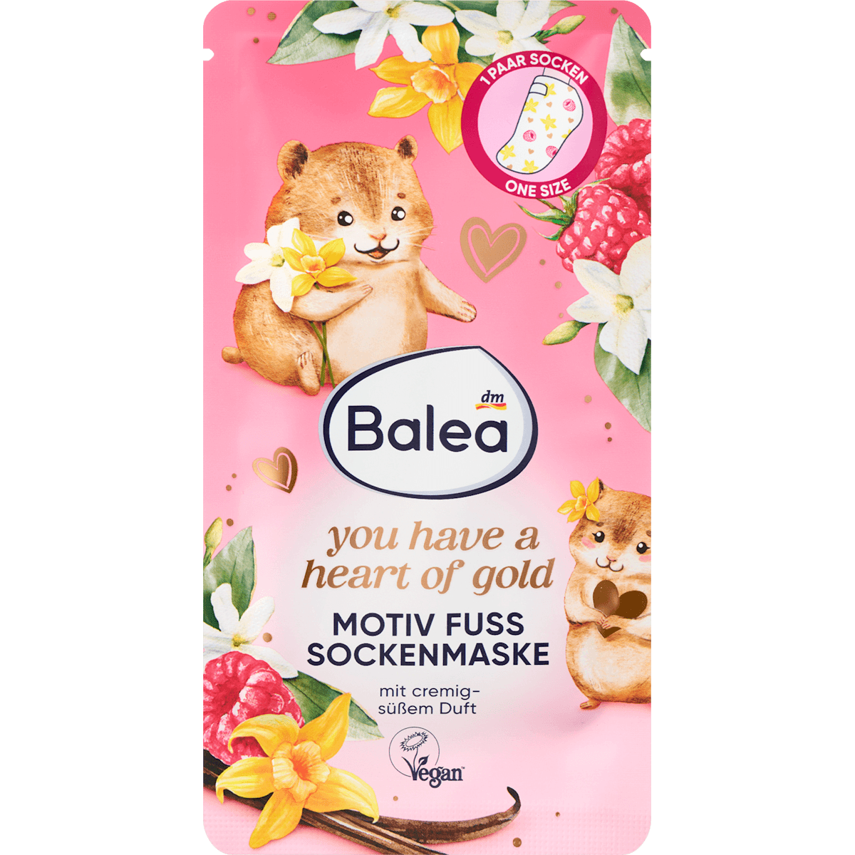 Balea Masque pieds chaussettes you have a heart of gold (1 paire) 2 pièces — produit allemand authentique au Maroc