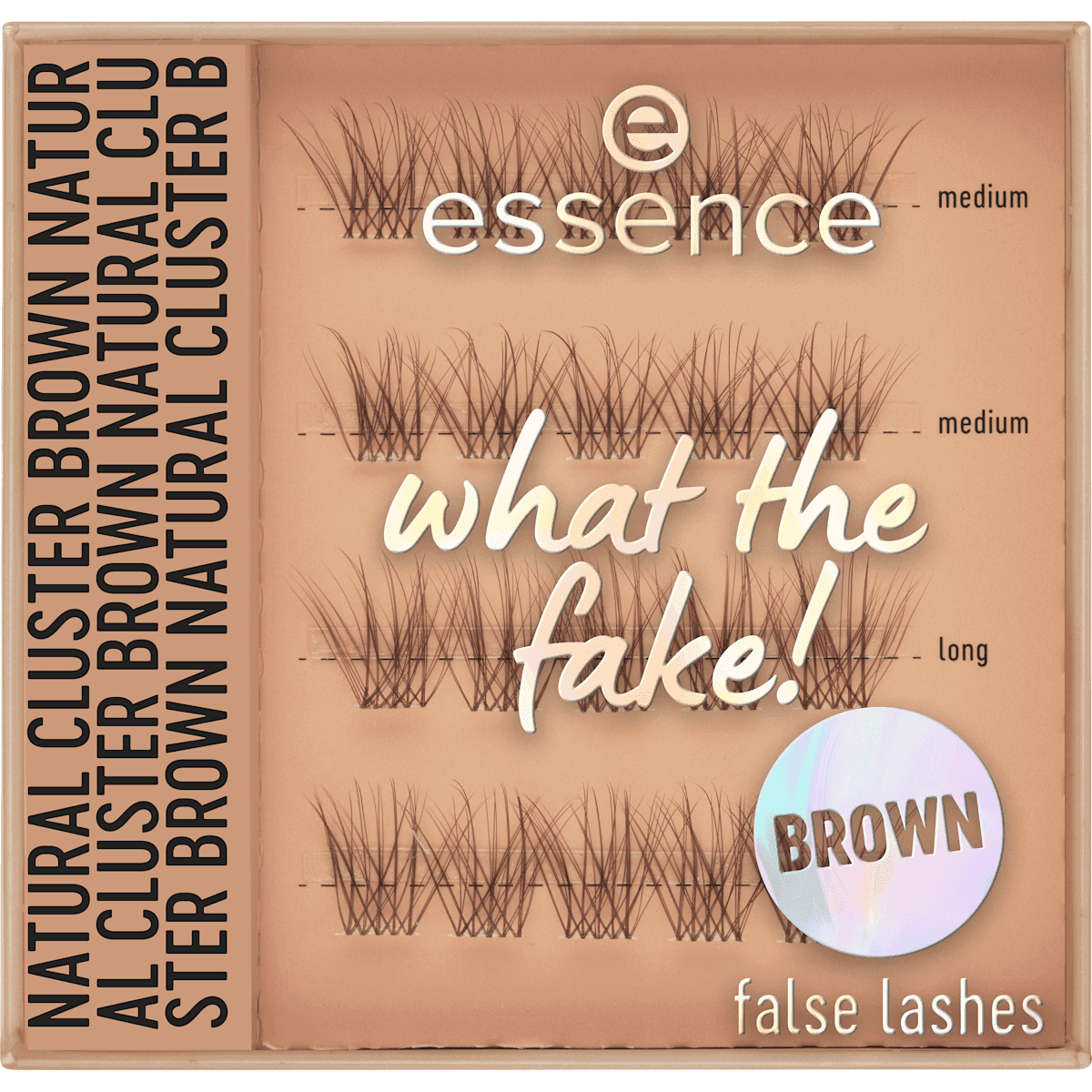 essence Faux cils Set What The Fake! 05 Natural Cluster Brown, 1 pièce — produit allemand authentique au Maroc