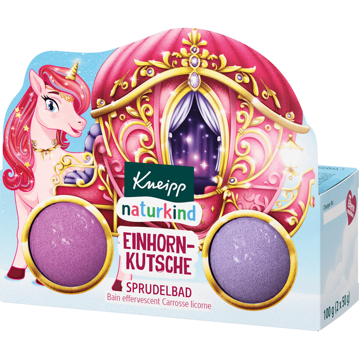 Kneipp Naturkind Enfant Bain moussant Sprudelbad Einhornkutsche, 2 pièces — produit allemand authentique au Maroc
