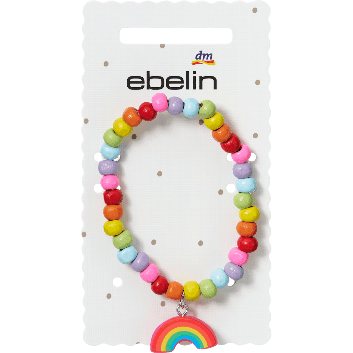 ebelin Bracelet à perles de bois et pendentif arc-en-ciel, 1 pièce — produit allemand authentique au Maroc