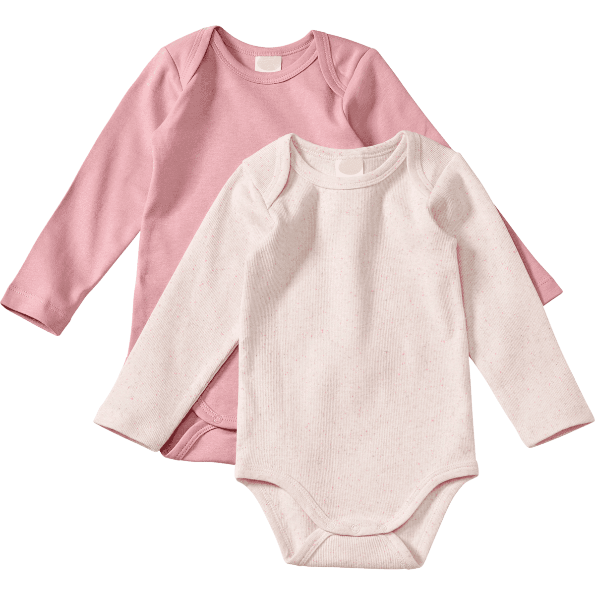 ALANA Bodys bébé manches longues côtelés, rose & beige, taille 74/80, lot de 2 — authentic German product in Morocco
