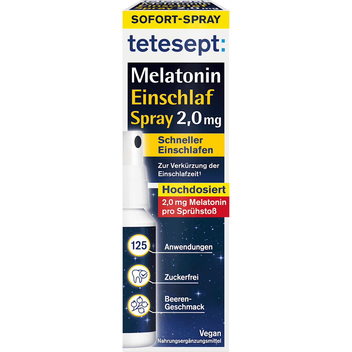 tetesept Mélatonine Spray 2mg, 1 pièce — produit allemand authentique au Maroc