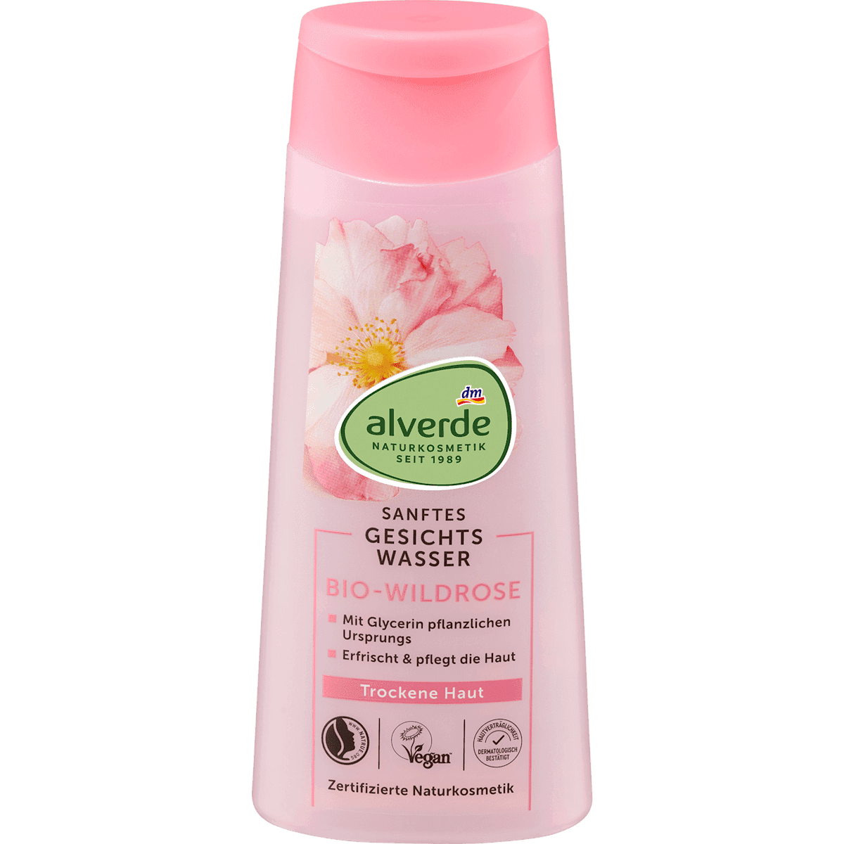 alverde NATURKOSMETIK Lotion tonique douce rose sauvage, 200 ml — produit allemand authentique au Maroc