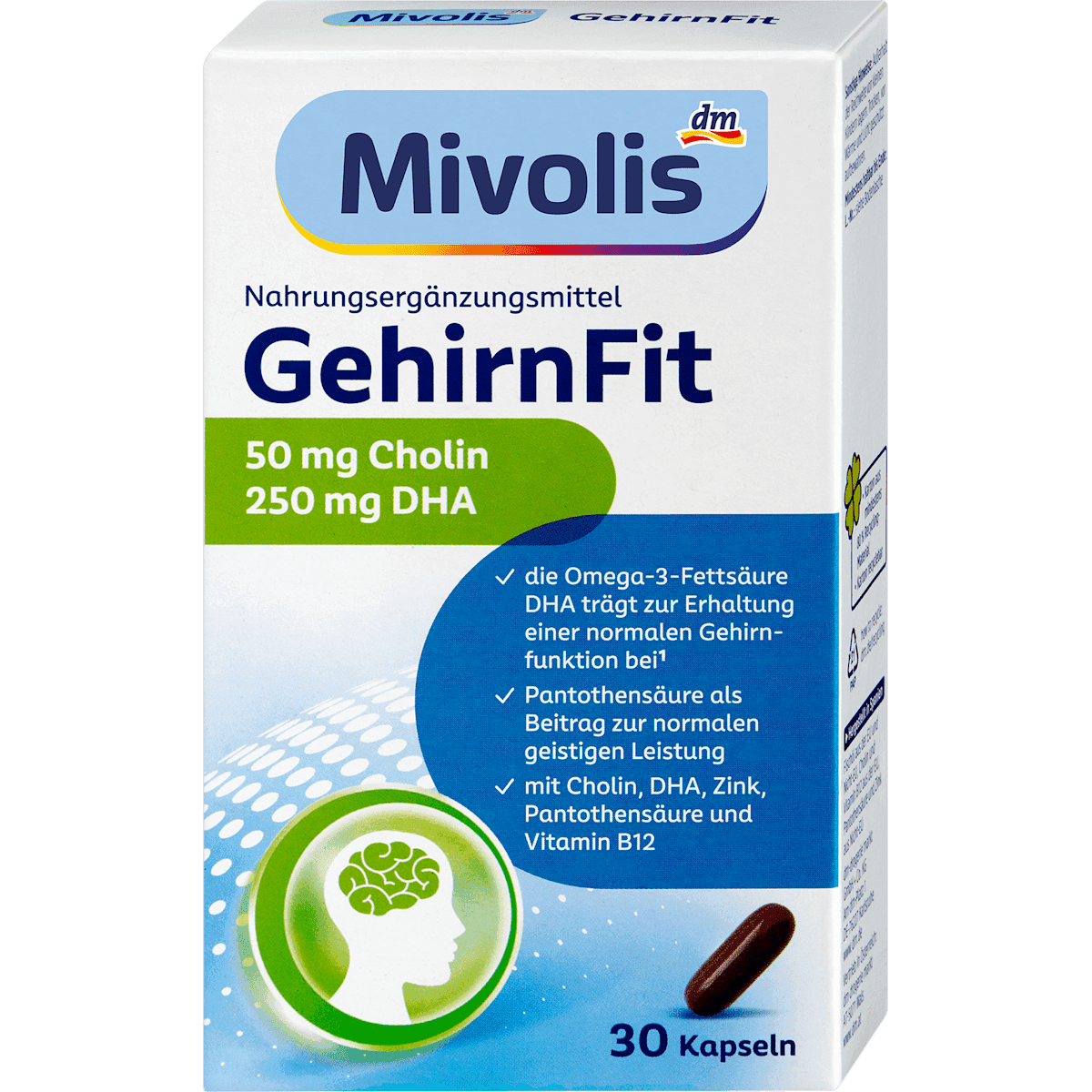 Mivolis GehirnFit gélules 30 pièces, 37,3 g — produit allemand authentique au Maroc
