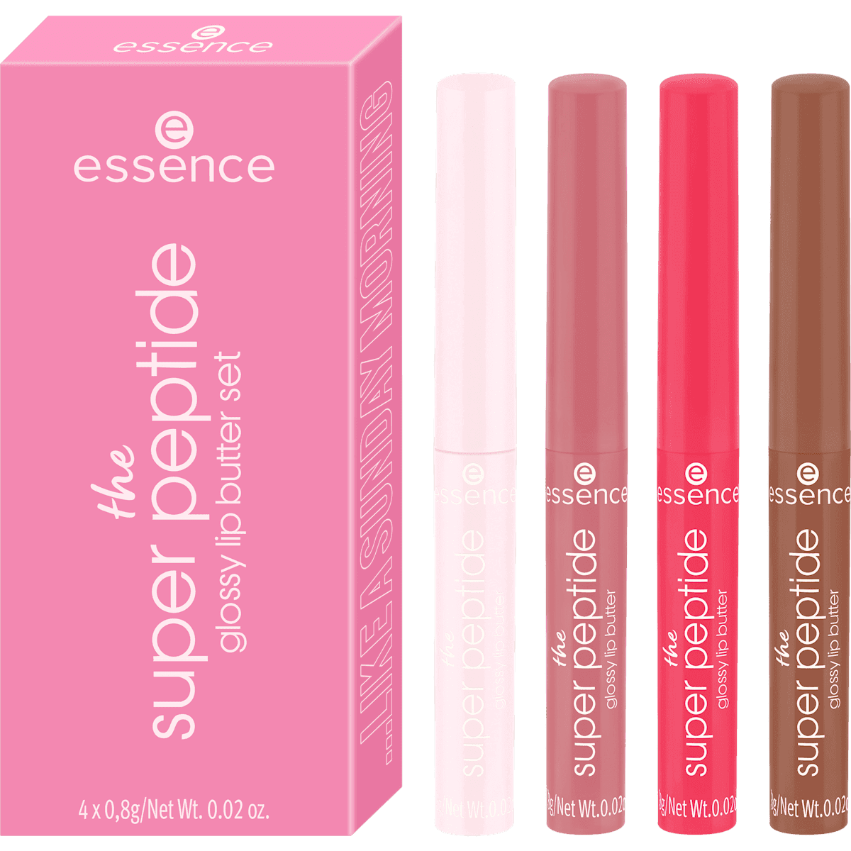 essence Coffret The Super Peptide Glossy Lip Butter 4 pièces — produit allemand authentique au Maroc