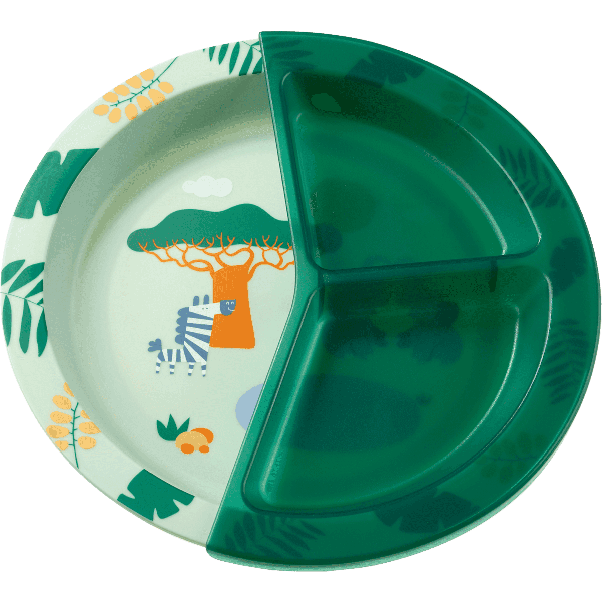 babylove Teller avec Trennschale vert, 1 pièce — produit allemand authentique au Maroc