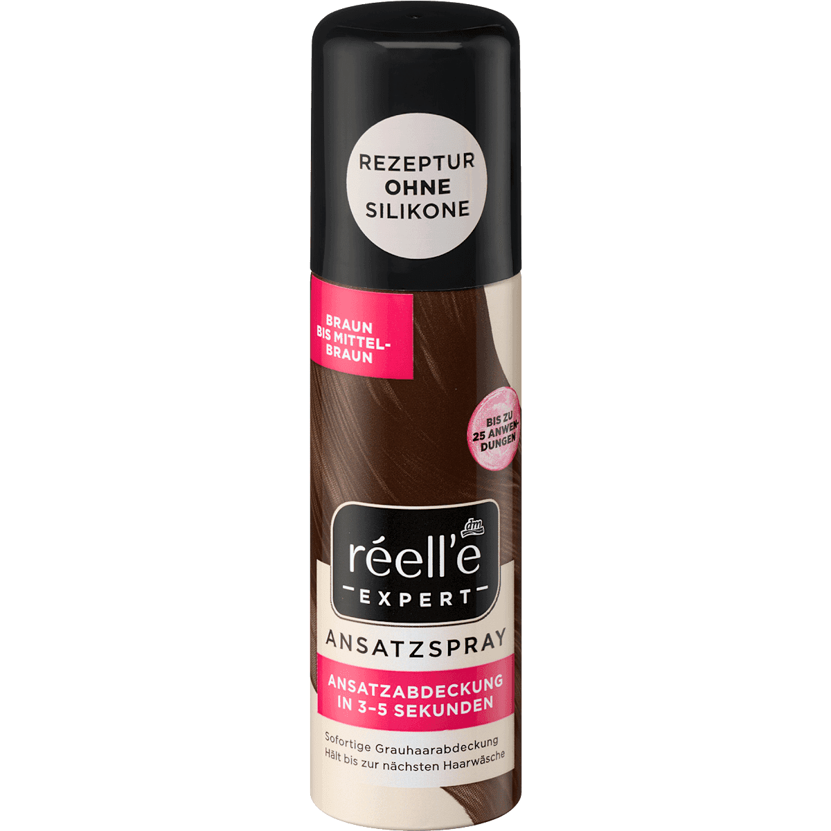 réell‘e EXPERT Spray retouche racines Brun à châtain moyen, 75 ml — produit allemand authentique au Maroc