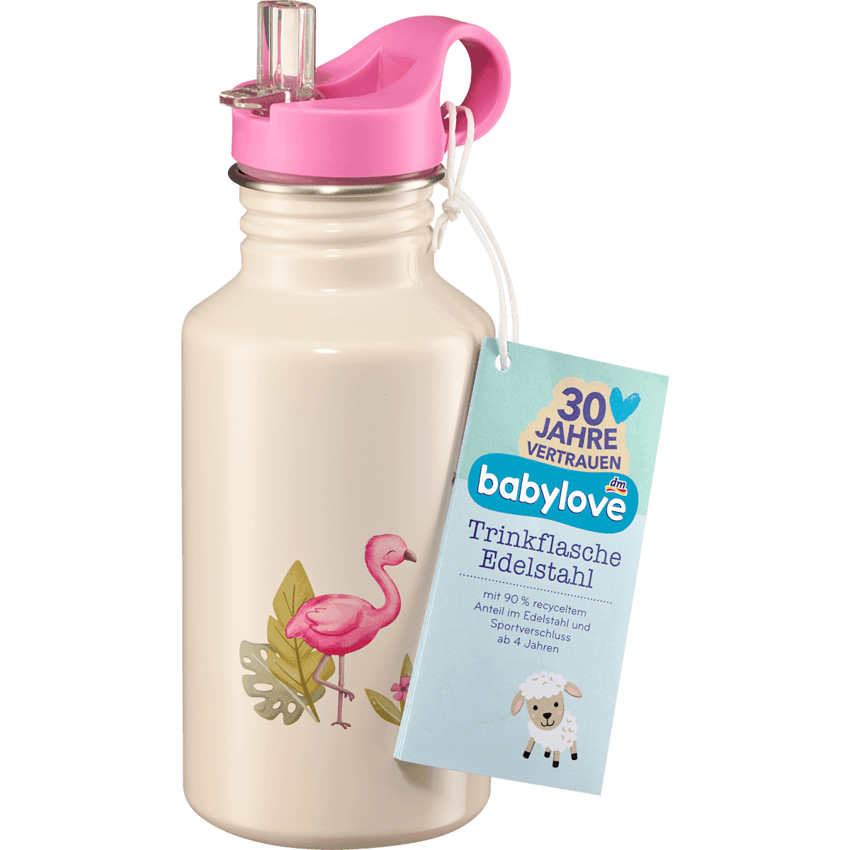 babylove Gourde Enfant inox beige Flamingo, 1 pièce — produit allemand authentique au Maroc