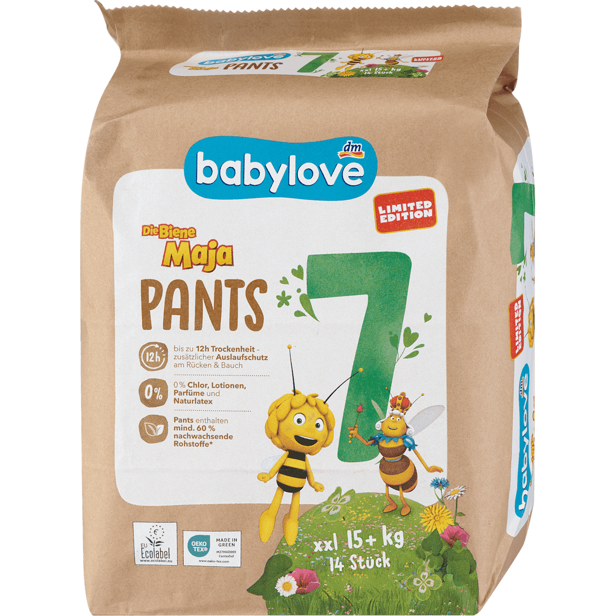 babylove Bébé Pants taille 7 xxl (15+ kg), 14 pièces — produit allemand authentique au Maroc