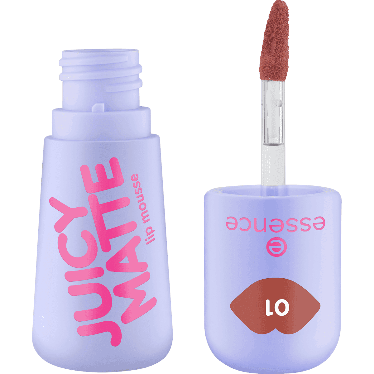 essence Mousse lèvres Juicy Matte 01 Maple Rouge, 2,7 ml — produit allemand authentique au Maroc