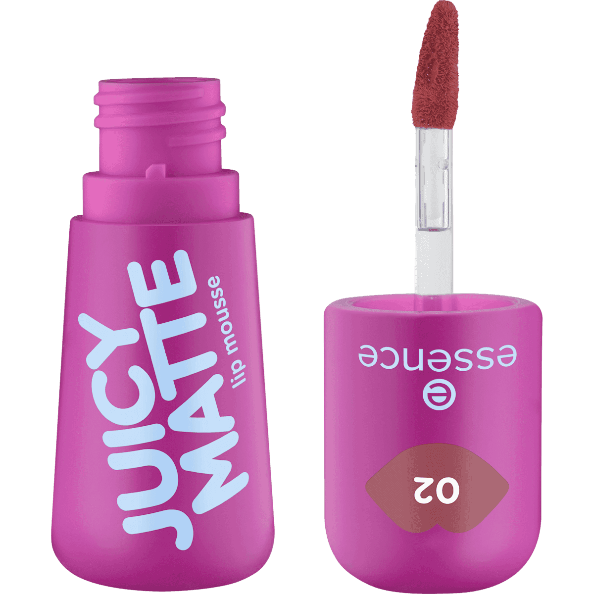 essence Mousse lèvres Juicy Matte 02 Featherlight Pink, 2,7 ml — produit allemand authentique au Maroc