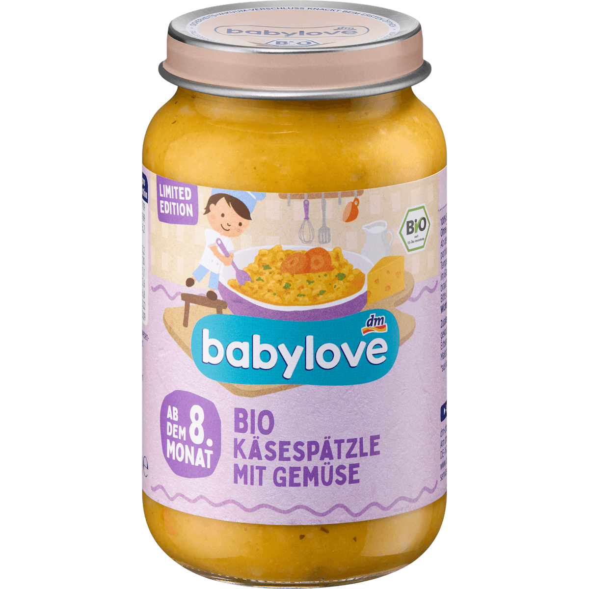 babylove Petit plat spätzle au fromage avec légumes dès 8 mois, 220 g — produit allemand authentique au Maroc