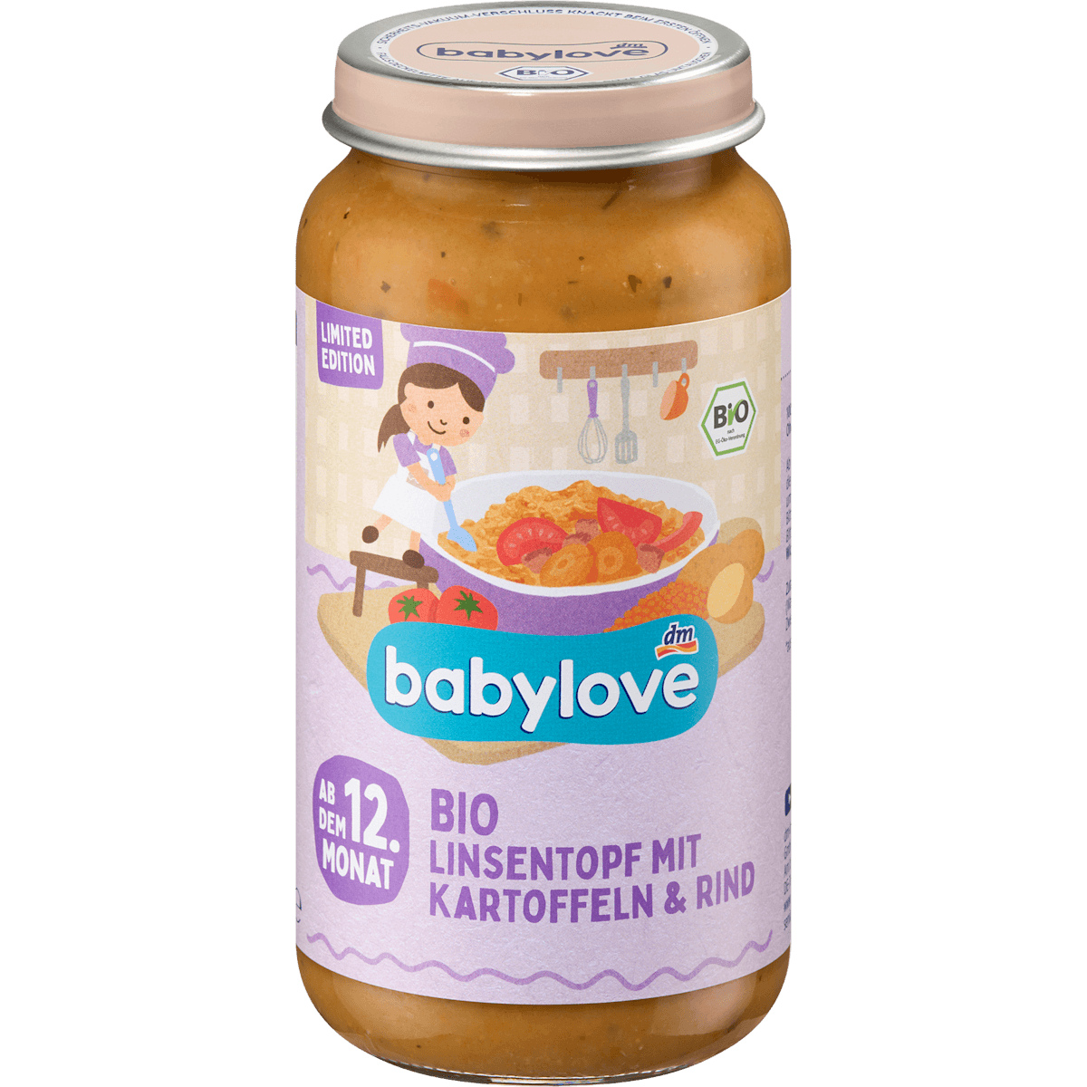 babylove Petit plat légumes aux lentilles avec bœuf dès 12 mois, 250 g — produit allemand authentique au Maroc