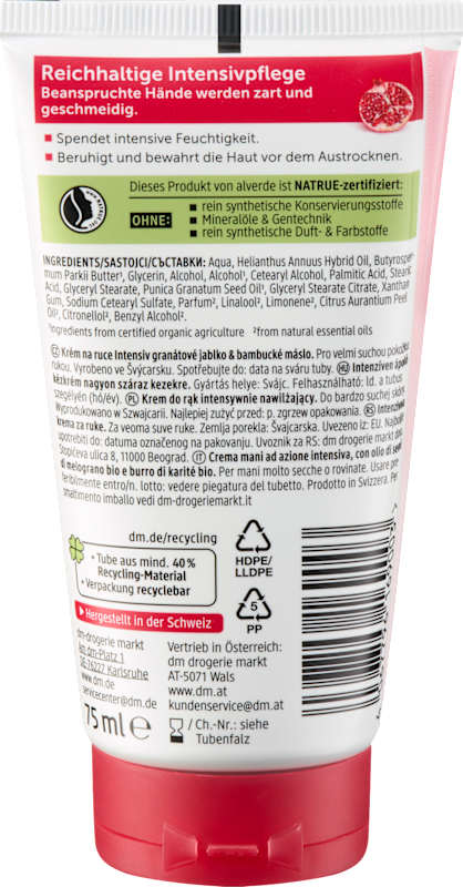 Alverde Crème Mains Grenade & Beurre de Karité (75ml)