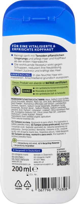 Alverde Shampooing Antipelliculaire Bio (200ml)