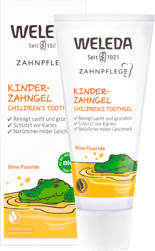 Weleda Dentifrice Gel Kinder fluoridfrei, 50 ml — produit allemand authentique au Maroc