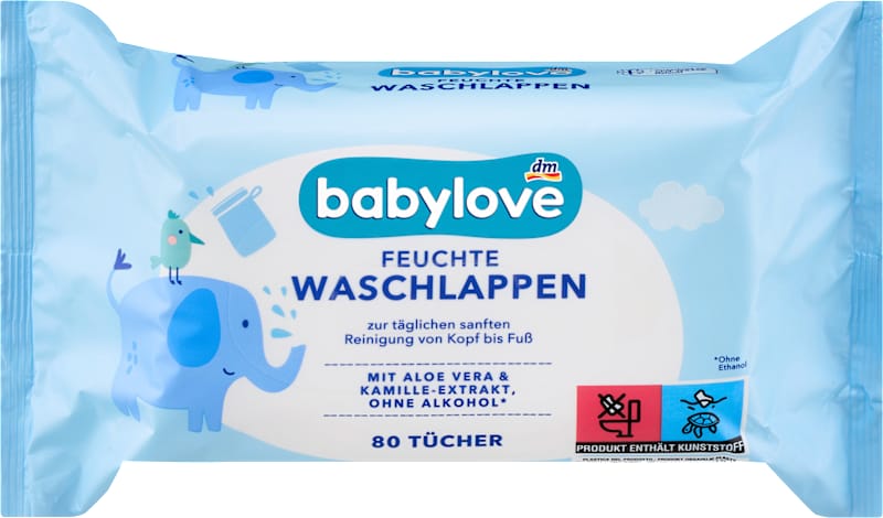 babylove Gants de toilette humides, 80 pcs