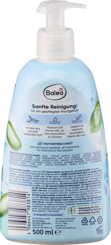 Balea Savon Crème Sensitive 500 ml
