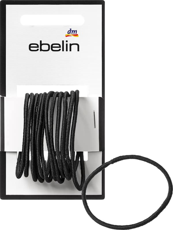 ebelin Élastiques cheveux fins noir 12 pièces