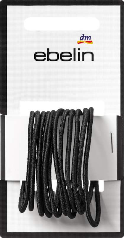 ebelin Élastiques cheveux fins noir 12 pièces