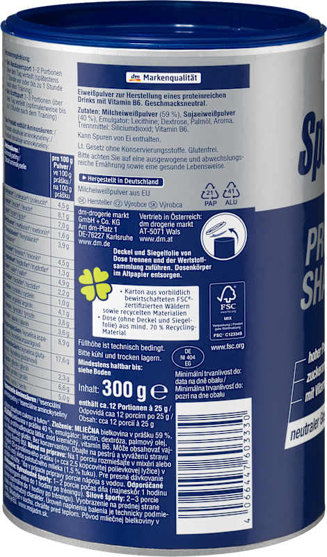 Sportness Poudre protéinée Protein Shake 90 goût neutre 300 g