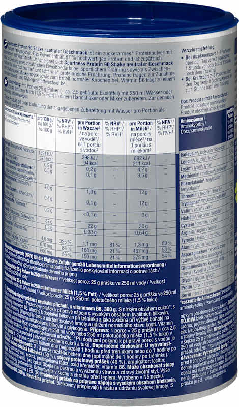 Sportness Poudre protéinée Protein Shake 90 goût neutre 300 g