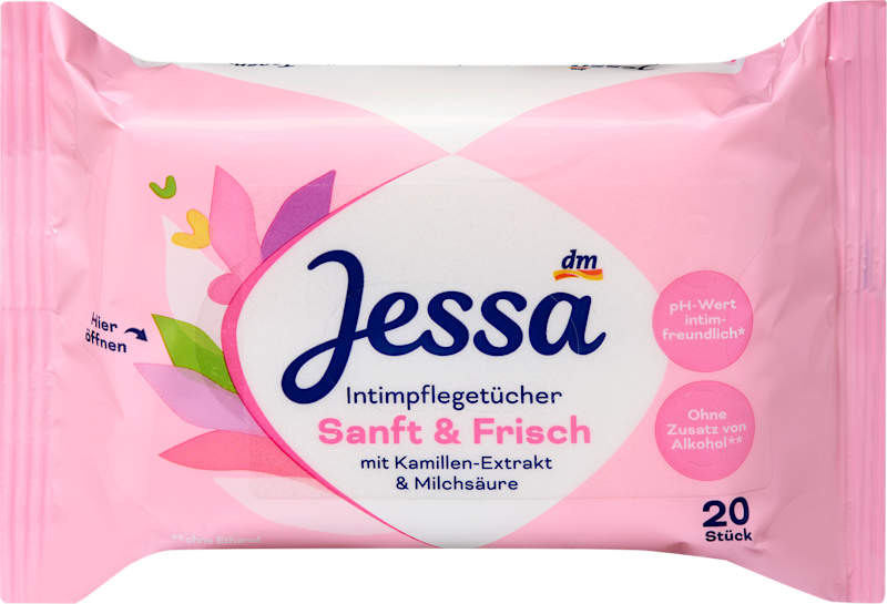 Jessa Lingettes intimes Doux & Frais, 20 pièces