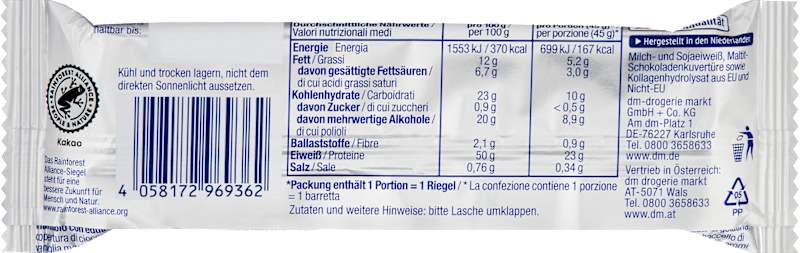 Sportness barre protéinée 50% Crispy Stracciatella, 45 g