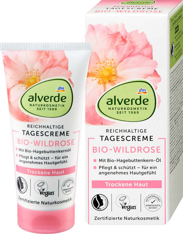 alverde NATURKOSMETIK Crème visage rose sauvage 50 ml