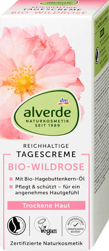 alverde NATURKOSMETIK Crème visage rose sauvage 50 ml