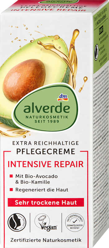 alverde NATURKOSMETIK crème visage Intensiv Repair avocat, 50 ml
